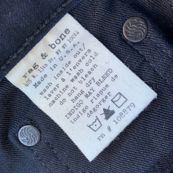 Rag & Bone Women’s Skinny Jeans Leg Zipper size 26 - Picture 4 of 6